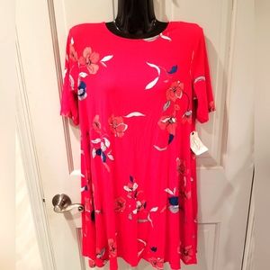 - St. John's Bay Red Flowery Dress/Blouse